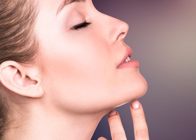 Chin implant with rhinoplasty