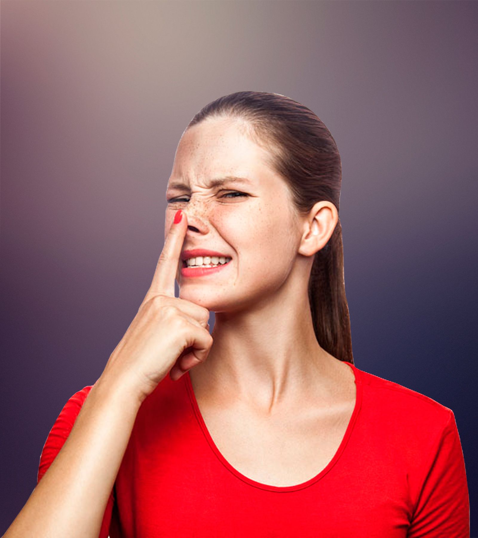 Female dissatisfied with her nose shape